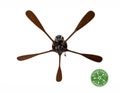 Air Wave 53"RT Satin Silver Housing - Custom Made Boat Oar Ceiling Fan