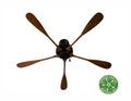 Air Wave 53"RT - Custom Made Boat Oar Ceiling Fan