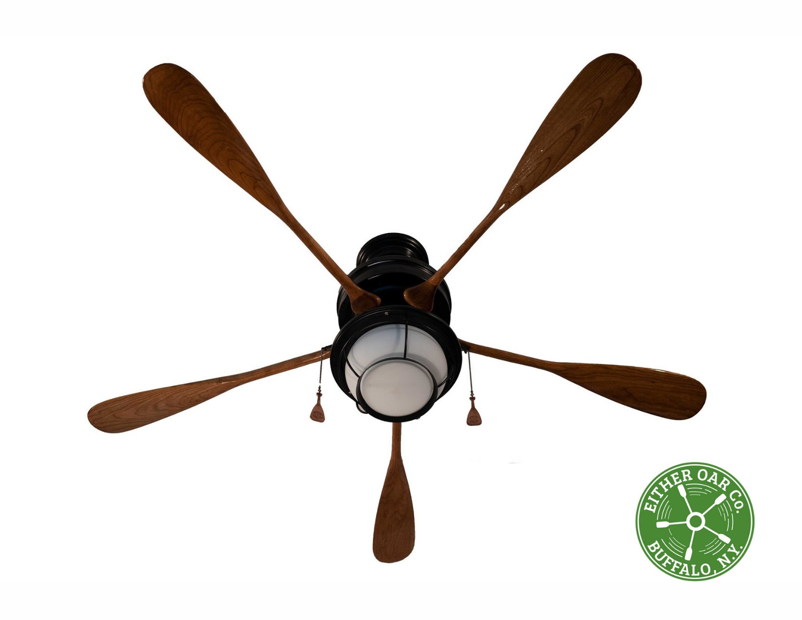 Air Wave 53 LRT. Boat Oar Ceiling Fan With Light by Either Oar Company