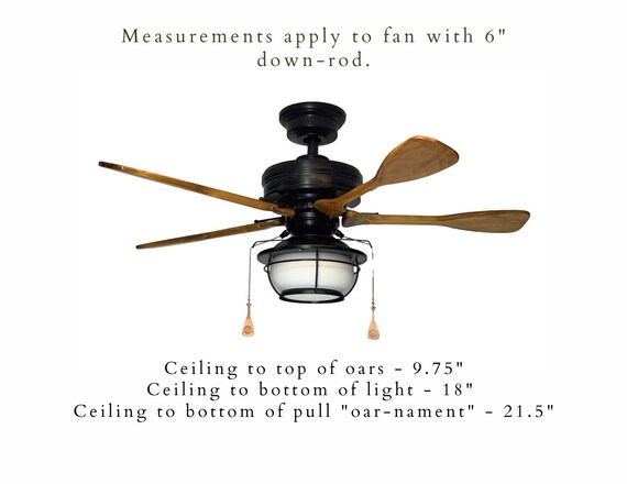 Air Wave 42 L. Boat Oar Ceiling Fan With Light by Either Oar Company LLC. -  Etsy