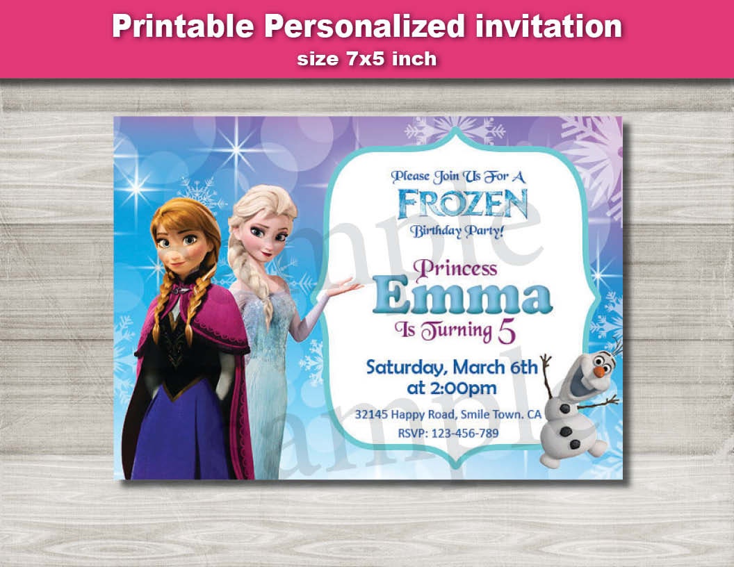 Frozen Invitation Disney Frozen Birthday Party Invitation Etsy
