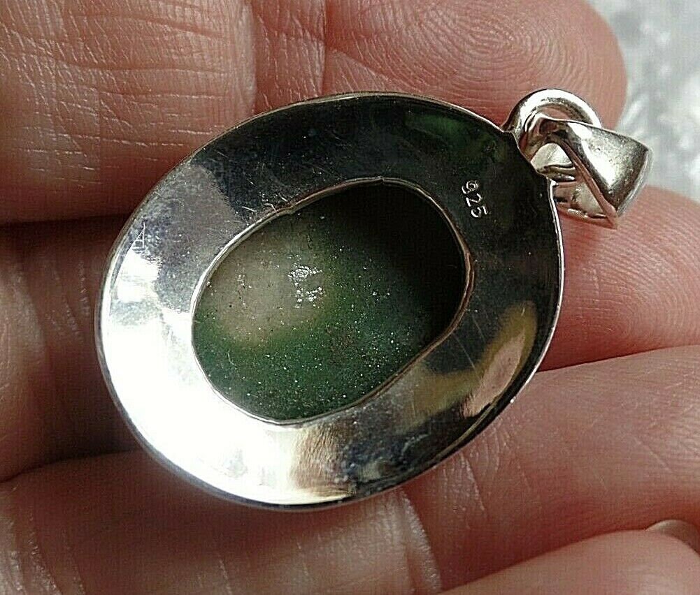 Sterling Silver and Ruby Fuchsite Pendant 7.6g FAST POST Sterling Silver and Ruby Fuchsite Pendant 7.6g FAST POST