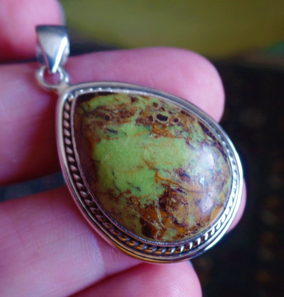 Rare Sterling Silver and Canadian Gaspetite Pendant 9.1g Gasp ite