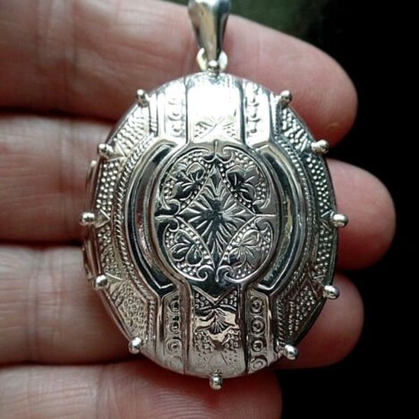Reserved for Paticia DO NOT BUY Large Chunky Sterling Silver Victorian Style Locket
