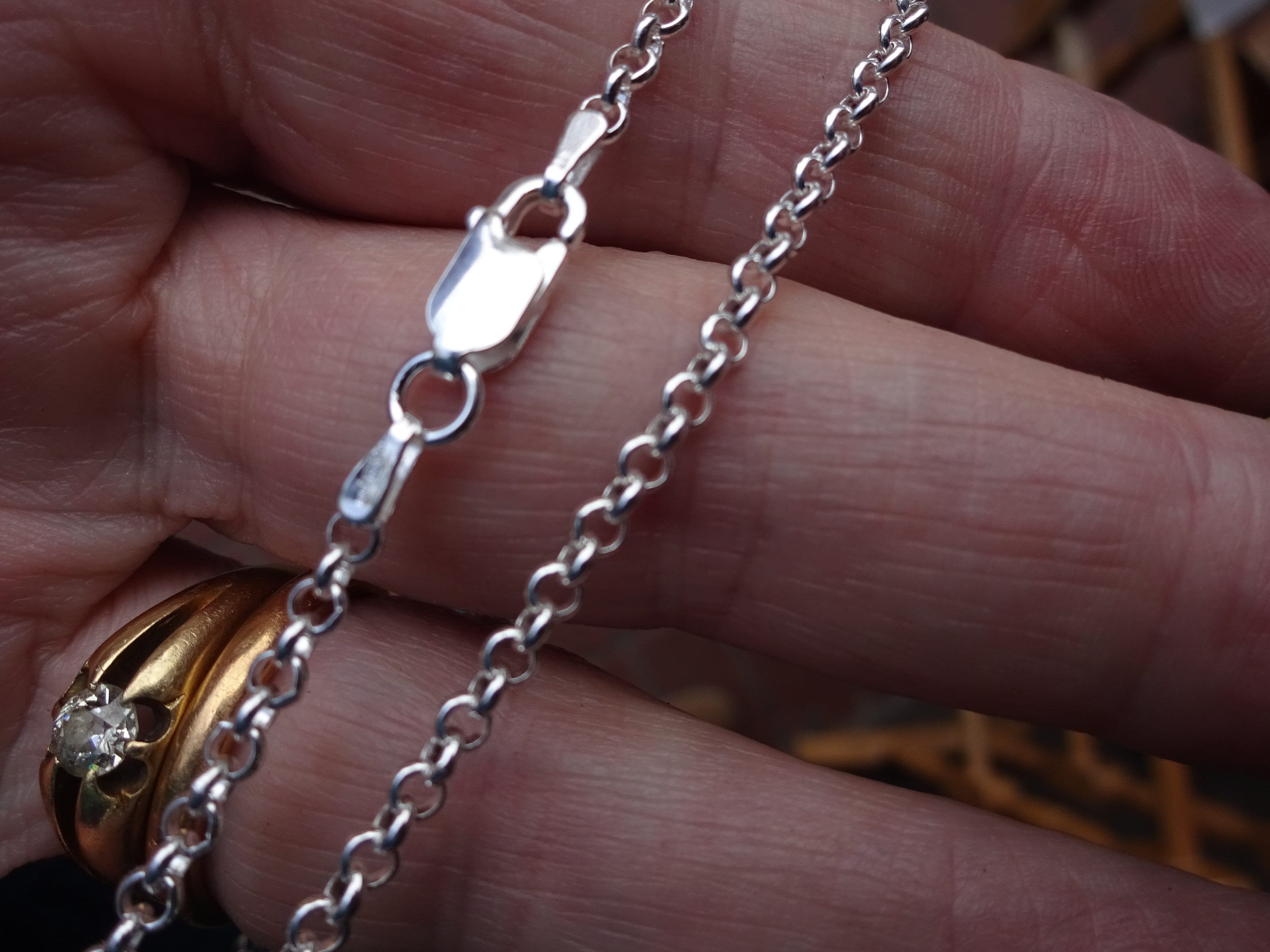 Sterling Silver Chain Necklace, Plain Solid Silver Chain, Cable Chain, Pick  Your Length 