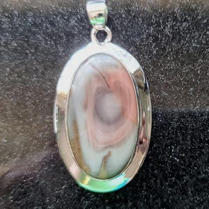 Sterling Silver and Natural Imperial Jasper Pendant 11.8g Mexican