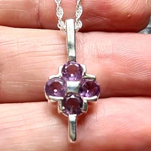 Sterling Silver and Amethyst Pendant or Necklace February Birthstone