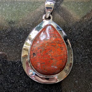 Rare Sterling Silver and Fossilized Dinosaur Bone Pendant 11.7g