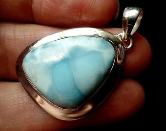 Superb Sterling Silver and Dominican Larimar Pendant 10.7g Atlantis Stone