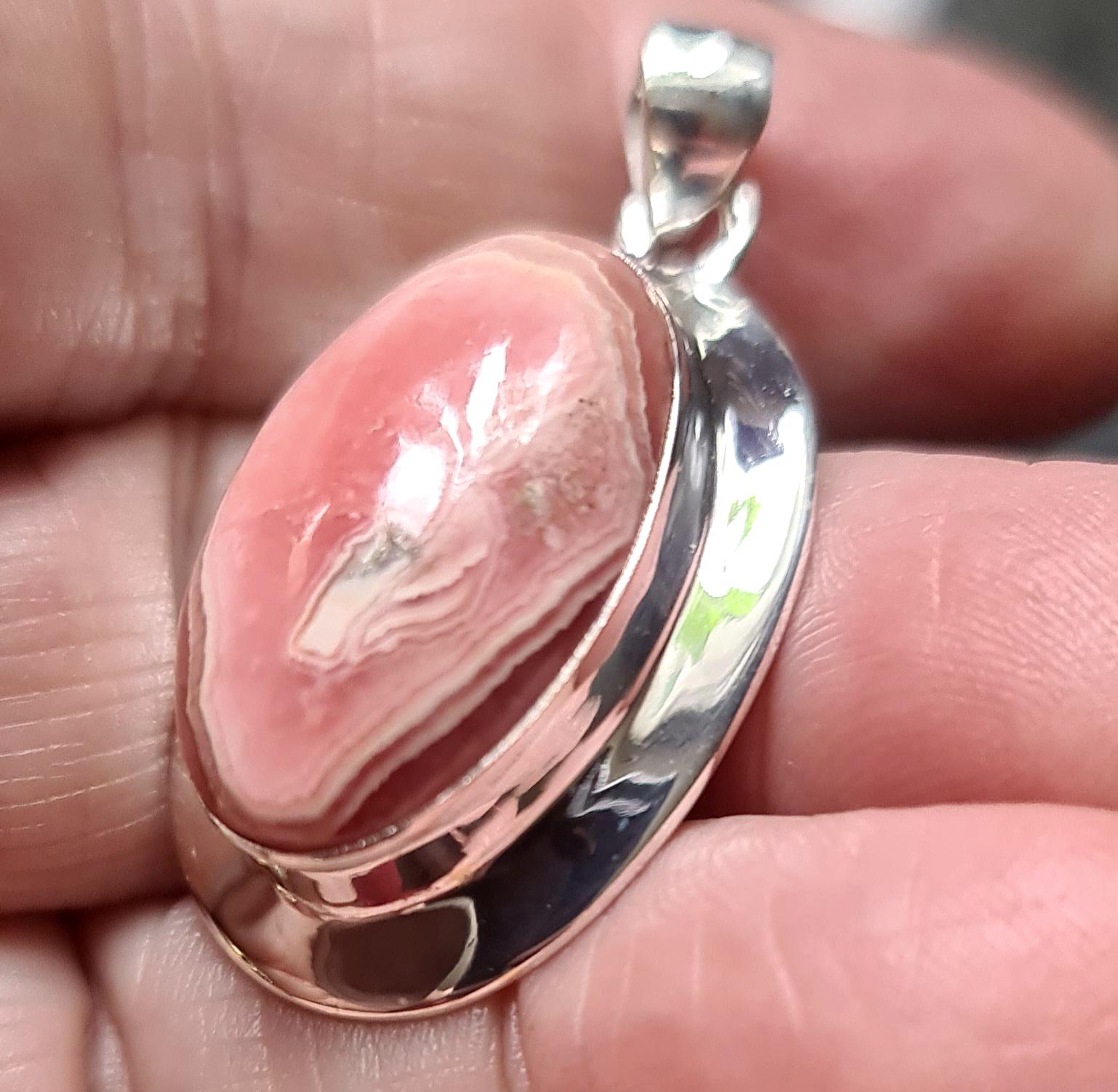 スーパースターリングシルバーとロードクロサイトペンダント 11.2g