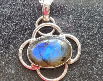 Sterling Silver and Labradorite Pendant or Necklace Pisces Birthstone