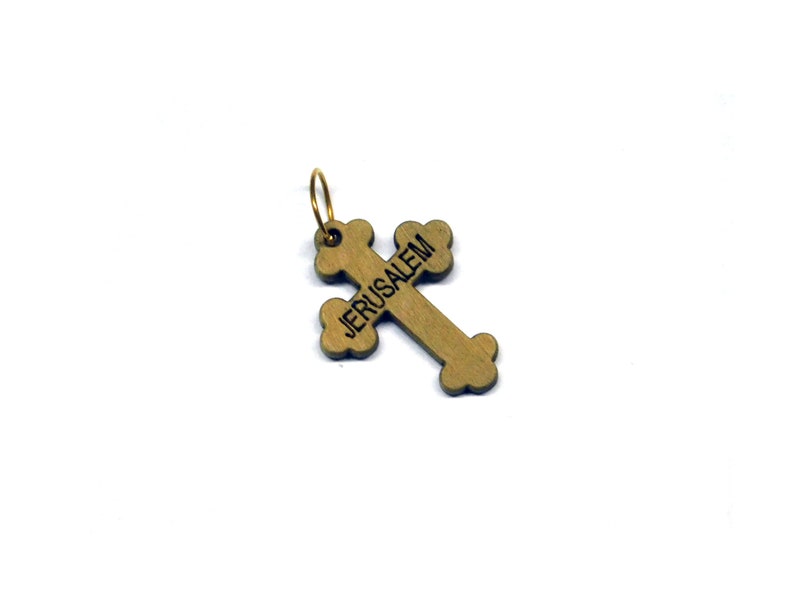 50 Pcs Small Olive Wood Crosses Pendants Hand Made Holy Land Bethlehem