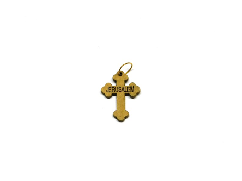 50 Pcs Small Olive Wood Crosses Pendants Hand Made Holy Land Bethlehem