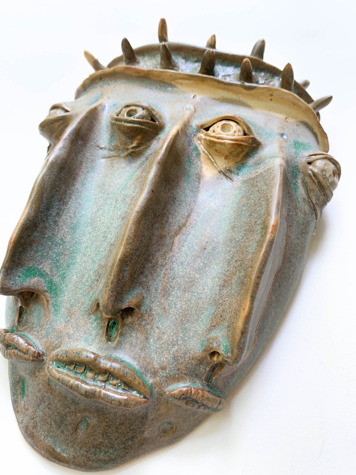 Wall mask Ceramic handmade mask Decorative mask Vintage Etsy