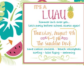 It's a Luau - Invitation