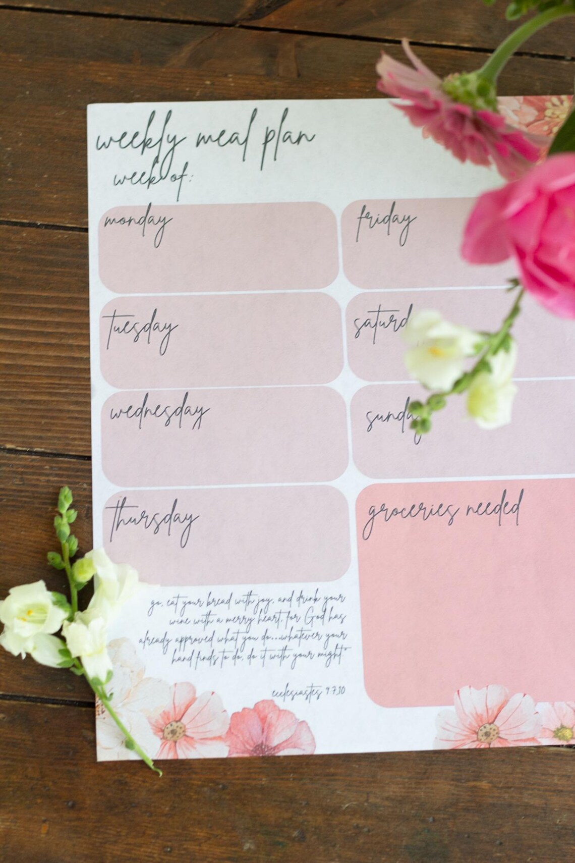 Weekly Meal Planner - Etsy