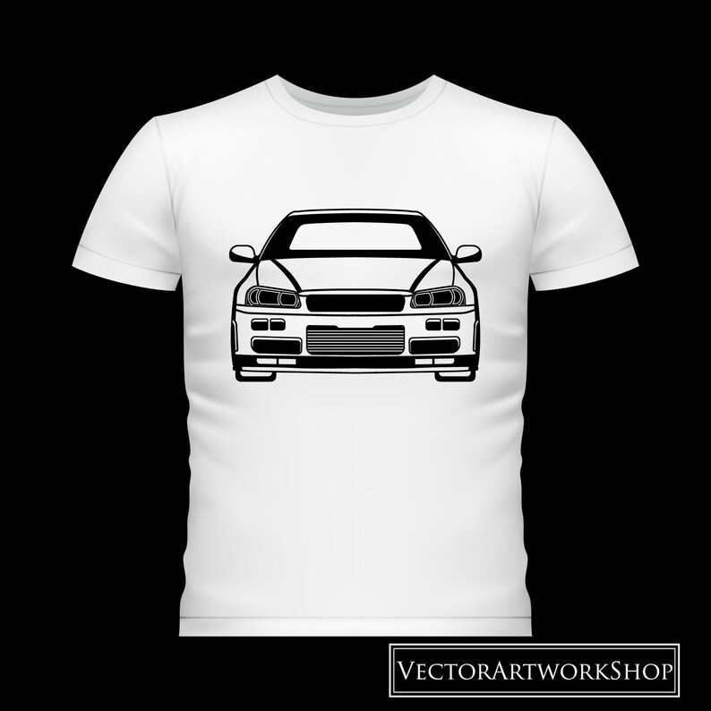 Front Loader Vector Graphics Skyline Gtr R34 5th Gen Car Svg, Japan Sport Car Vector, Instant ...
