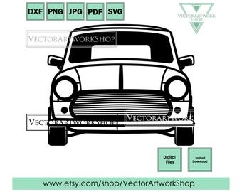 Mini mk II model svg, silhouette cut, tshirt stickers, car vector, plasma cut, cricut cutter plotter files laser engraving printable wall