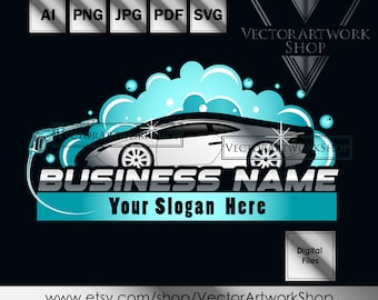 Premade Car Wash Logo Design: Auto Detailing Template (Digital Files)