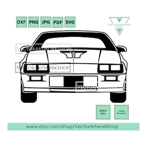 Camaro 3rd gen svg, amerykański muscle car wektor, sylwetka widok z przodu, ploter tnący plazmowy cricut, grawerowanie laserowe, naklejka winylowa, clipart