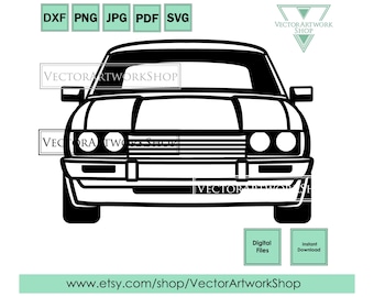 Capri Mk III car svg, sport car vector design, instant download, plasma cut cricut cutter plotter files, laser engraving, printable wall art