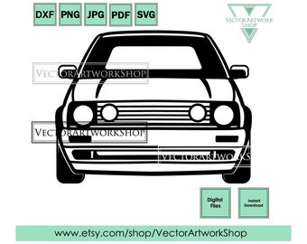 Golf GTi Mk2 car svg, car vector design, instant download, plasma cut file, cricut cutter plotter files, laser engraving, printable wall art