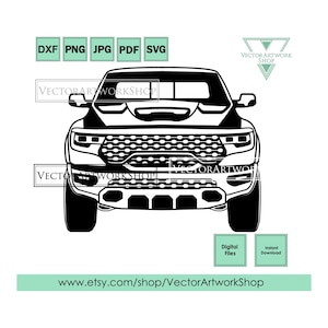 Ram 1500 trx 5th gen DT, pickup car, american pickup car, silhouette car vector, plasma cut cricut cutter plotter files, tshirt stickers