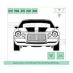 Camaro Z28 2nd gen car svg, american muscle car, silhouette car usa vector format, plasma cut file, cricut cutter plotter, tshirt stickers