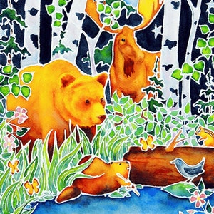 Free Watercolor Adult Coloring Book Printable Sheets - Woodland Forest  Animals Part 1 (Fox, Bear, Squirrel, Badger)