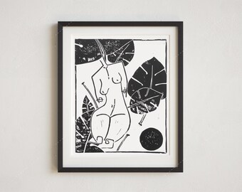 Impresión en bloque de 11 x 14 pulgadas: Monstera Babe