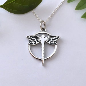Dragonfly Pendant, Silver Dragonfly Necklace, Dragonfly jewellery, Nature Jewelry, small silver pendant