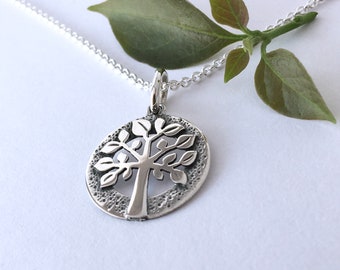 Handcrafted Silver Tree Pendant, Tree of life necklace, Nature Jewellery