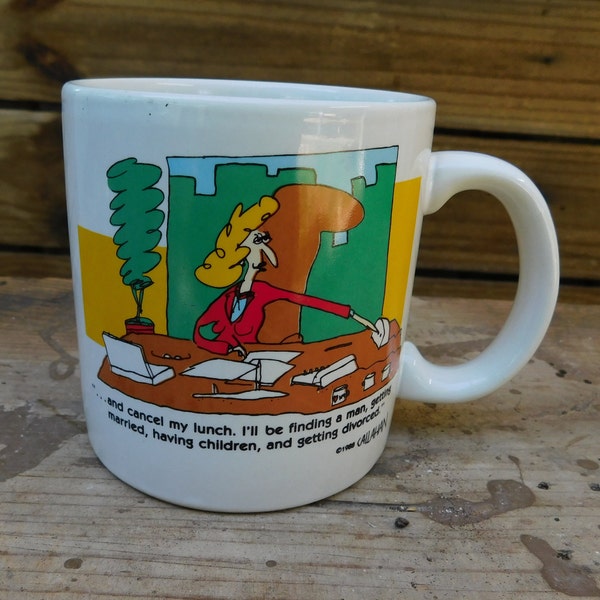 Vintage '80s Callahan Cartoon Coffee Mug, Office Themed Coffee Mug, Office Mug, Vintage Coffee Mug, Funny Coffee Mug, Office Gag Gift