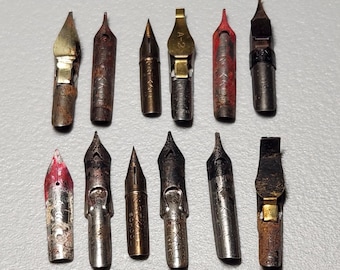 Lot of 12 Vintage Antique Fountain Pen