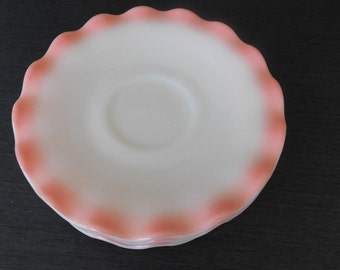 Hazel Atlas Ripple Pink Crinoline Saucer Plate