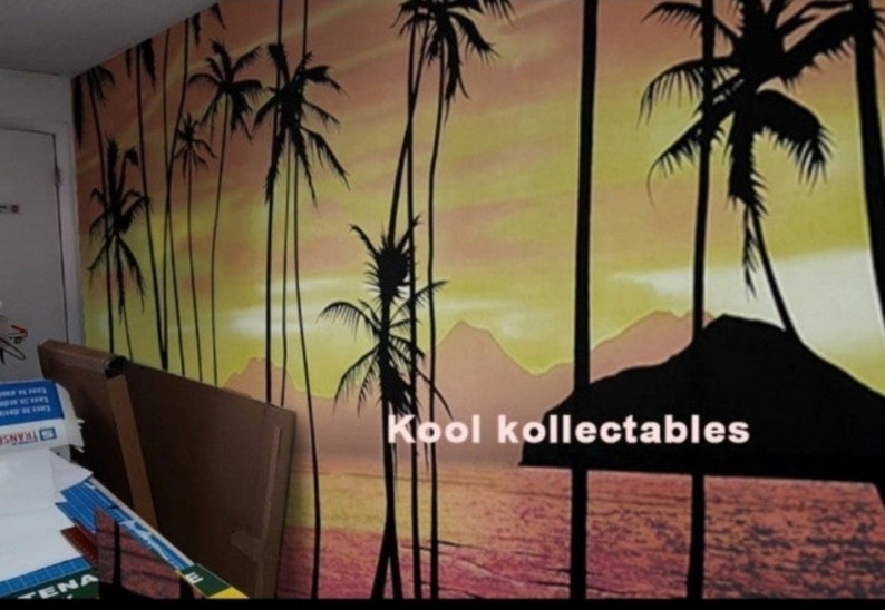 Scarface sunset palms backdrop image 3