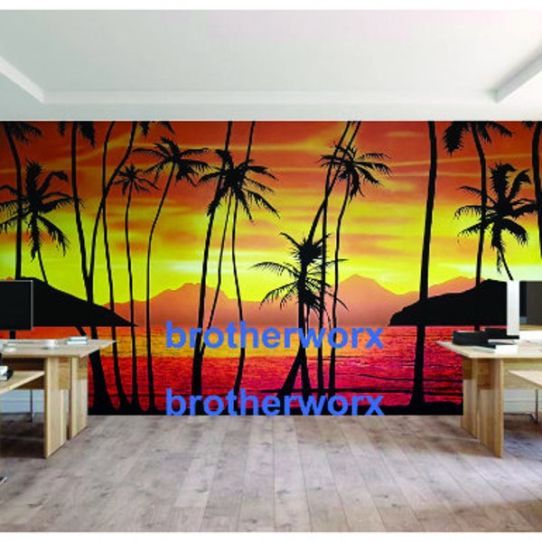 Scarface sunset palms backdrop