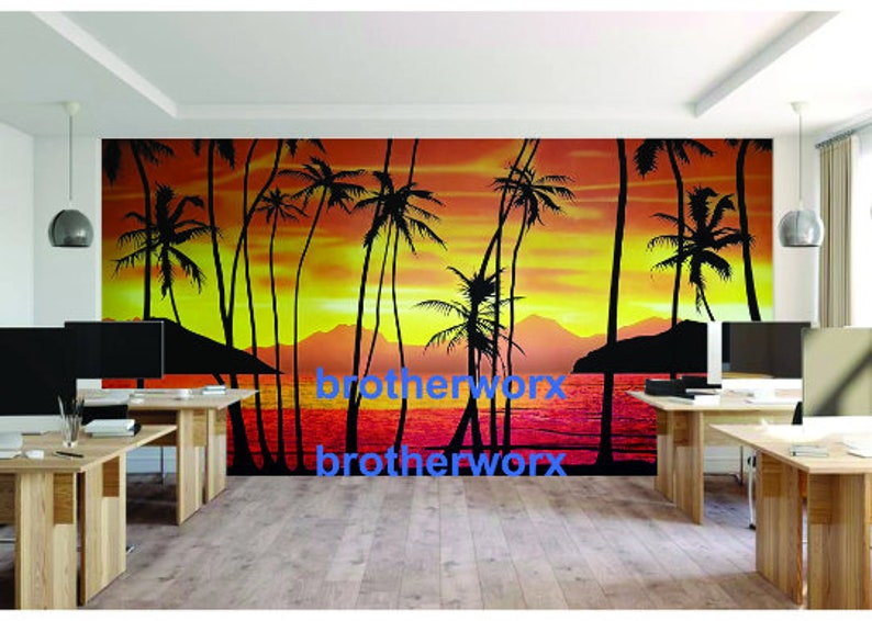 Scarface sunset palms backdrop image 1