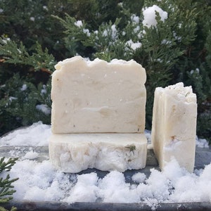 All Natural, Alpine Frost Handmade Soap, winter, snow theme, gift for her, Christmas, skiing gift, handmade, eczema, mountains