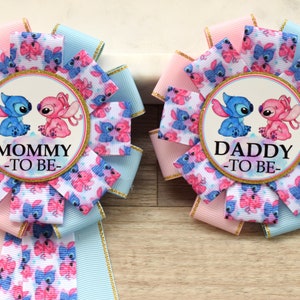 Gender Reveal Baby Shower, Boy Girl Parent Corsage Pins, Mommy To Be Ribbon, Daddy To Be Badge Pin