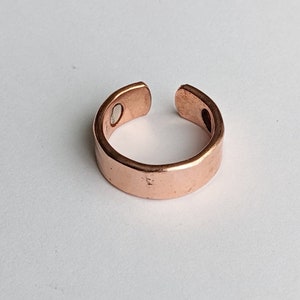 Hammered Style Magnetic Pure Copper Cuff Ring Unisex, Arthritis Natural Cure