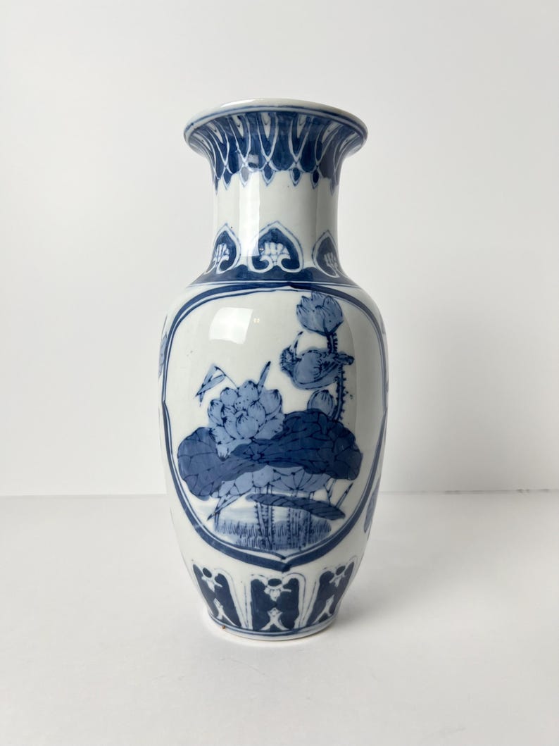Vintage Blue and White Chinoiserie Vase | Classic Asian-inspired ...