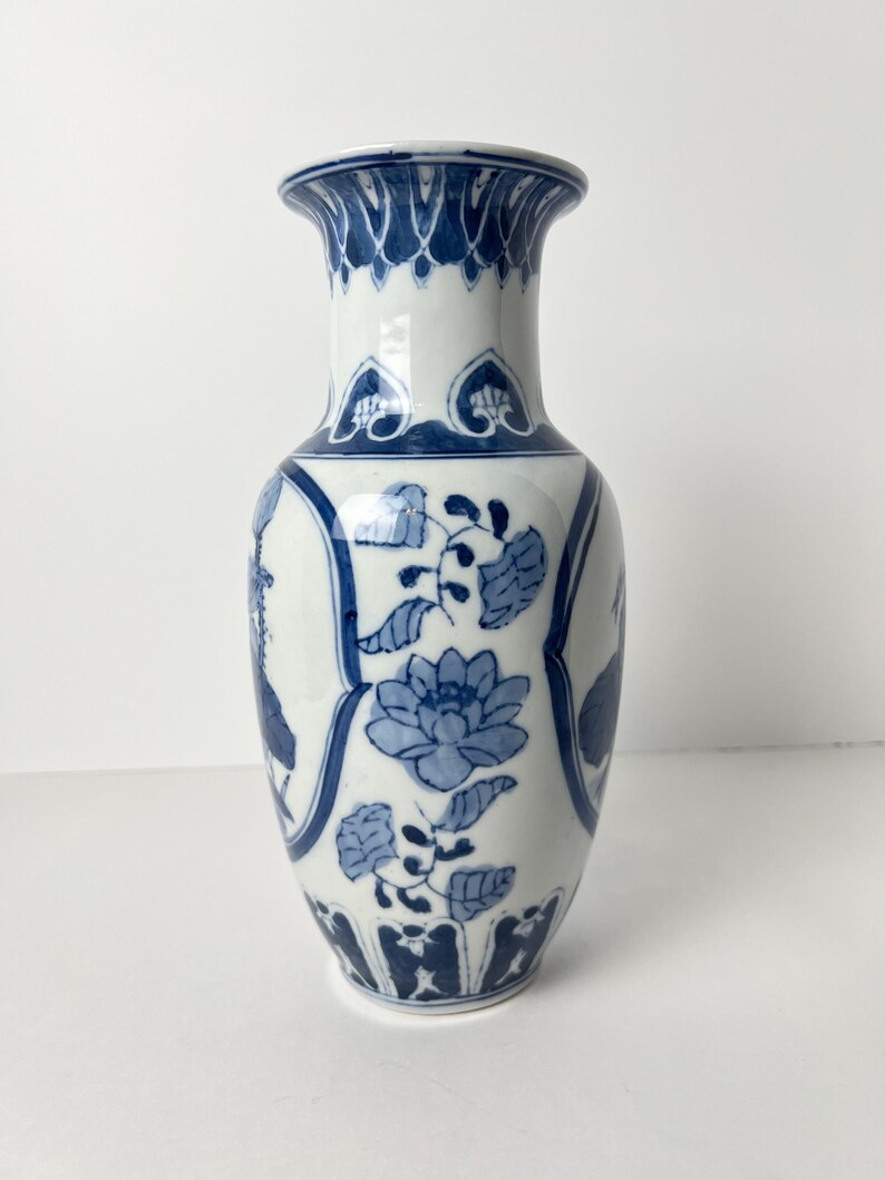 Vintage Blue and White Chinoiserie Vase | Classic Asian-inspired ...