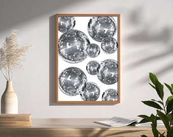 Digitale Kunst DRUCKBARE DOWNLOADS - 6 Disco Ball Artwork