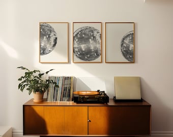 Digitale Kunst DRUCKBARE DOWNLOADS - 3 Disco Ball Wall Art