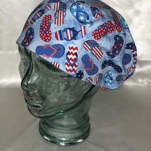 Patriotic Flip Flops Women’s Scrub Cap