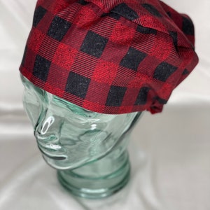 Textured Buffalo Plaid Women’s Scrub Cap