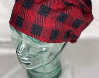 Textured Buffalo Plaid Women’s Scrub Cap