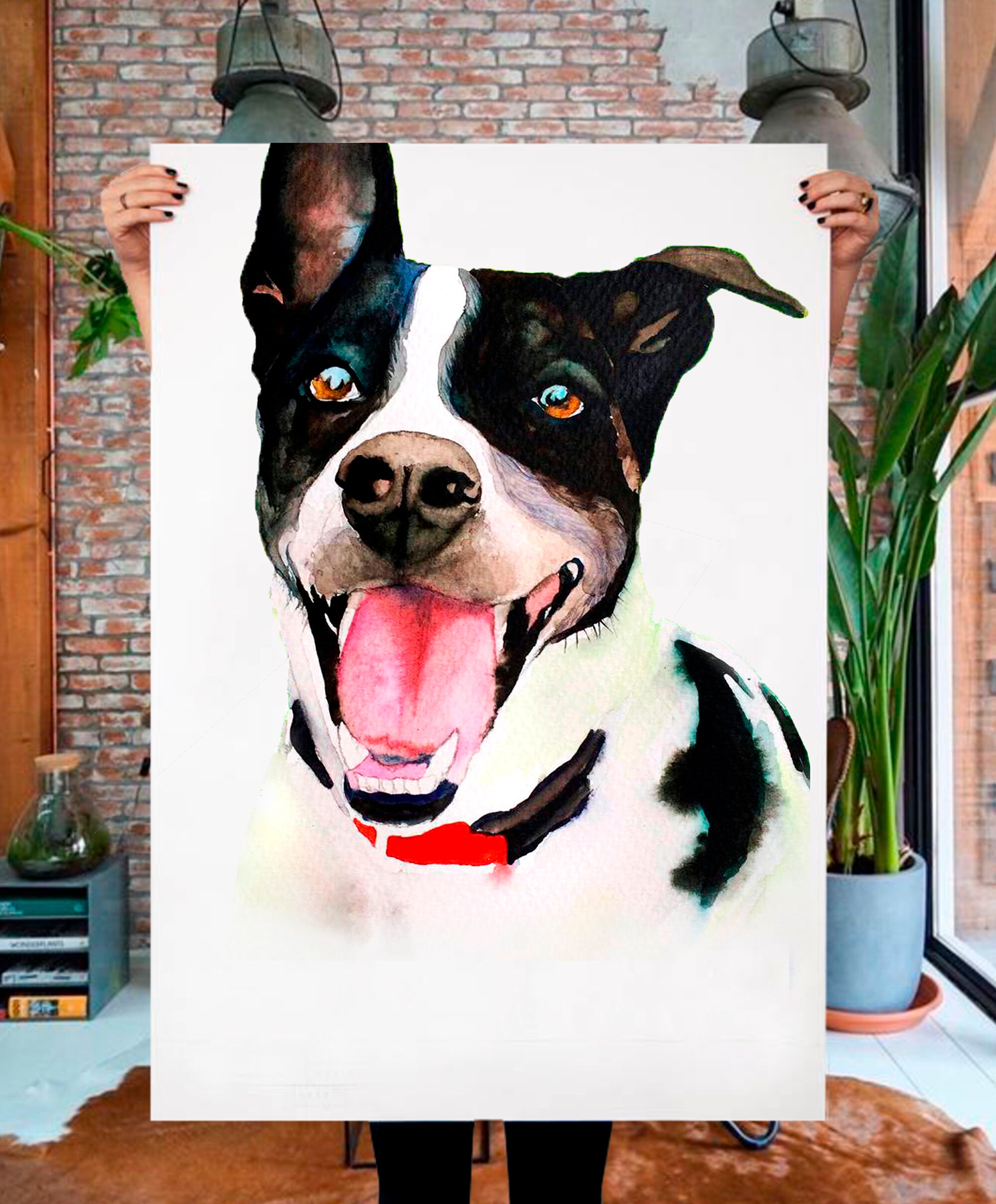 Dog Portrait Custom Painting Pet portrait DOG PORTRAIT Gift Etsy