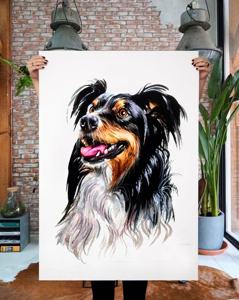 Custom DOG PORTRAIT Memorial custom pet Dog portrait Personalized gift Pet Portrait Dog portrait custom Portrait from photo Dog lover gift